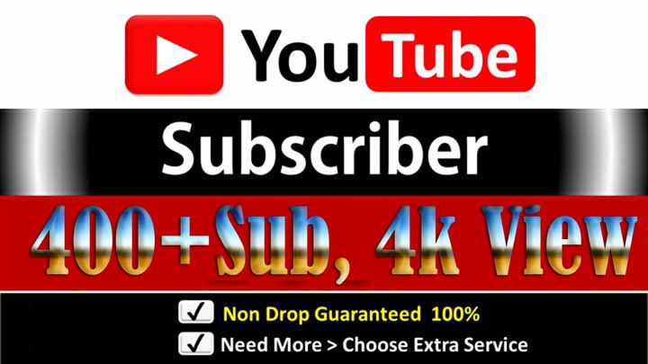 Get Organic 400+ YouTube Subscriber 4k view, Non Drop, Real Users Guaranteed