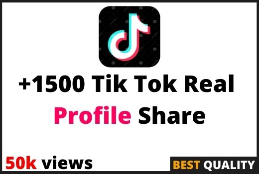 You will get 1500+ TikTok Share , Real Active User, High Quality, Non-drop, Lifetime User Guaranteed