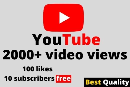I Will Provide 2000+YouTube View 100+ Likes & 10 Subscribers High Quality  Real And Non Drop vary Fast