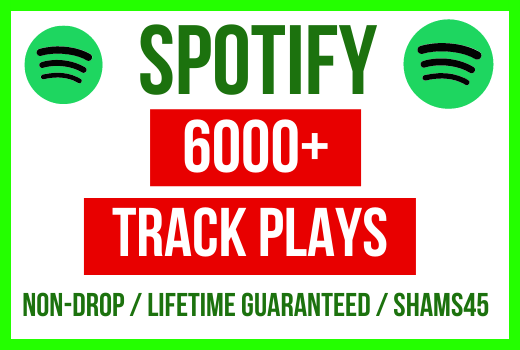 Get 6000+ Spotify Track Plays, high quality, active user, non-drop, and lifetime guaranteed