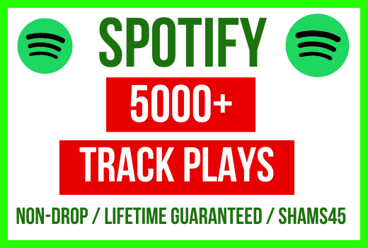 Get 5000+ Spotify Track Plays, high quality, active user, non-drop, and lifetime guaranteed