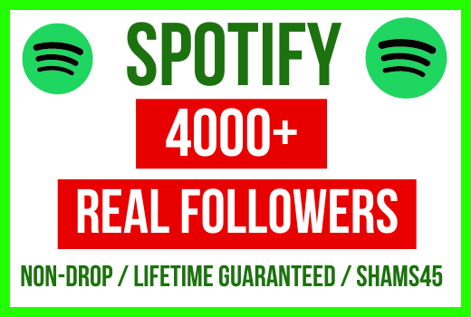 Get 4000+ Spotify artist or playlist followers, high quality, active user, non-drop, and lifetime guaranteed
