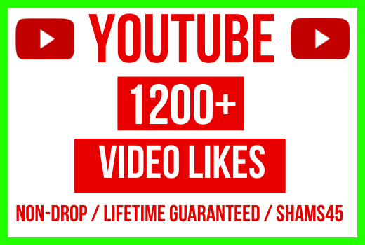 Get 1200+ Youtube Real likes,100% Non-drop, and Lifetime permanent, Money back guarantee
