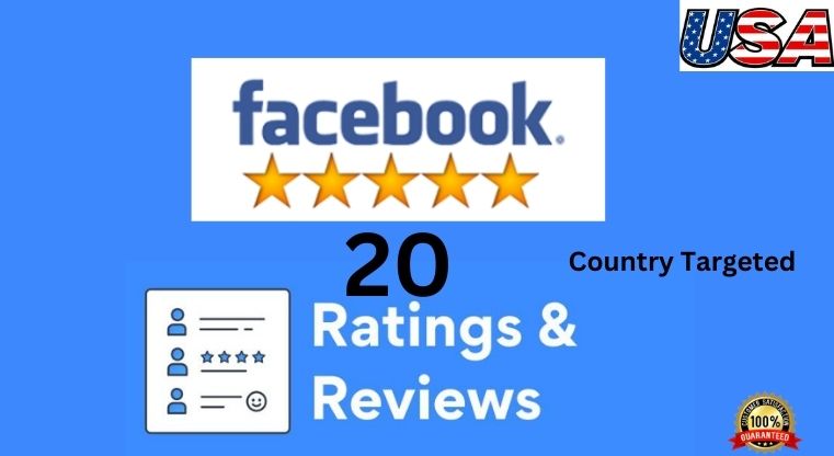 USA Country Targeted 20 Facebook Page five star rating and review Lifetime Gueranted