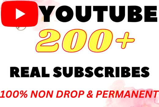 I will Add 200+ HQ & Non Drop YOUTUBE SUBSCRIBERS