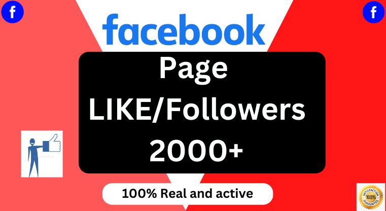 2000+ organic Facebook page likes /followers 100% Real..