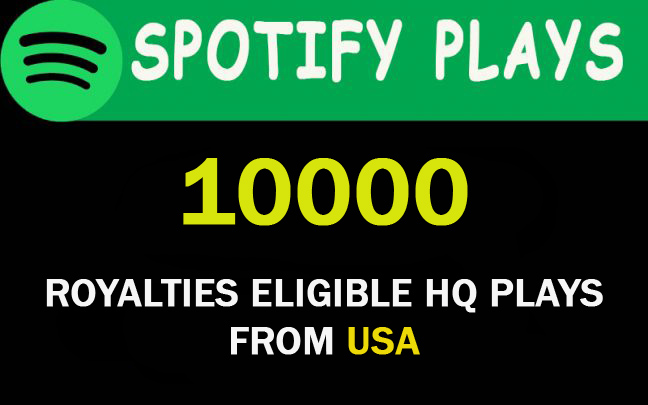 10,000  Spotify PREMIUM Safe plays from USA