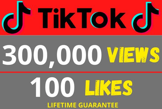 Get 300K+ Tiktok Post Video Views whith 100+ like , Non-Drop, and Lifetime Permanent