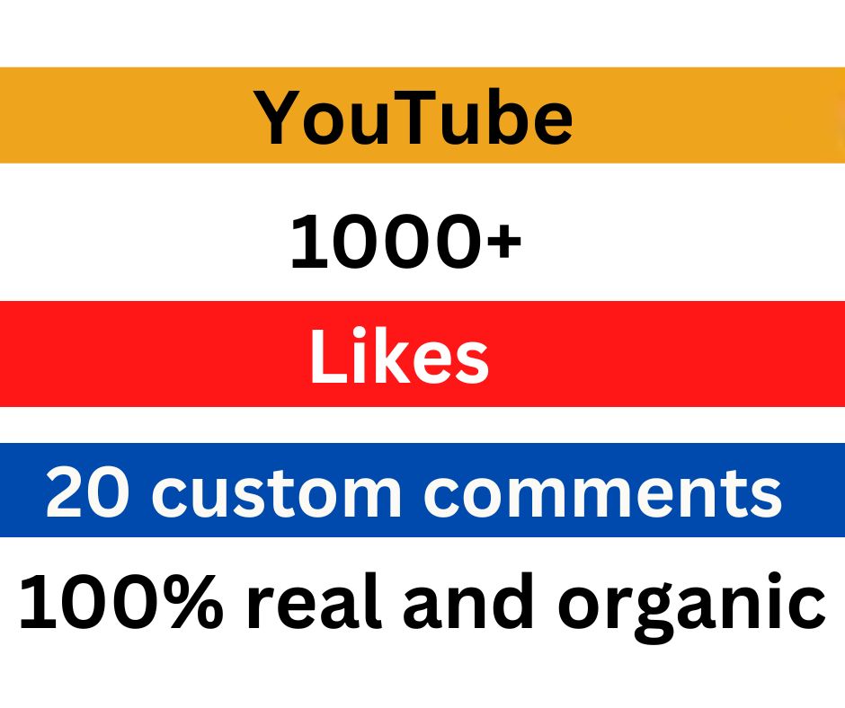 1000+ YouTube Likes with 20+ YouTube Comments Lifetime Guaranteed