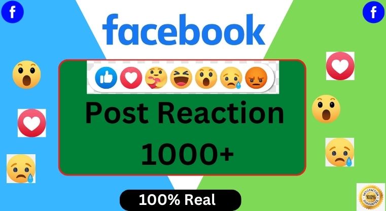 1000+ Facebook Post Reaction 100% Real & organic Promotion