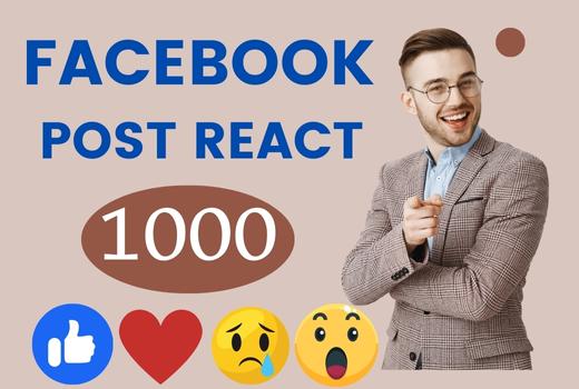 1000 Facebook post Like or React
