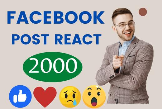 2000 Facebook post Like | React 😍😀😢😡