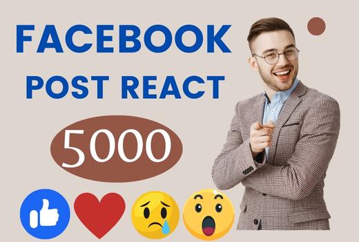 5000 Facebook post Like or React