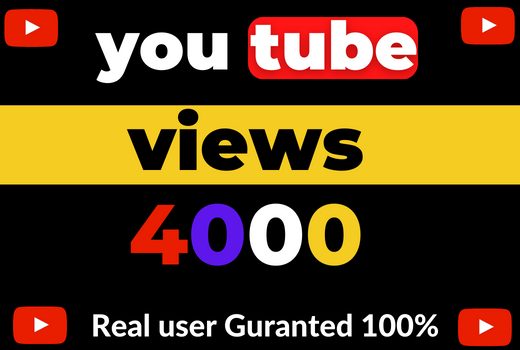Provide 4000 YouTube views to your video for lifetime