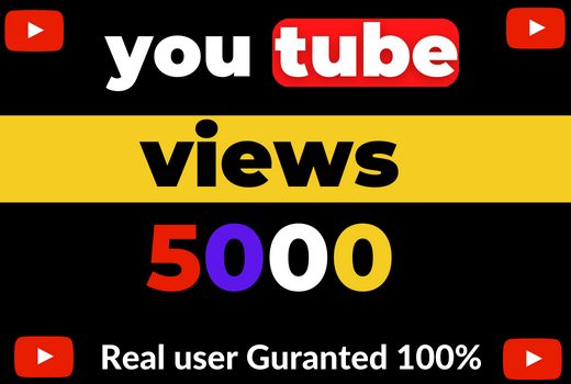 5000 YouTube views Non-drop and a lifetime guarantee