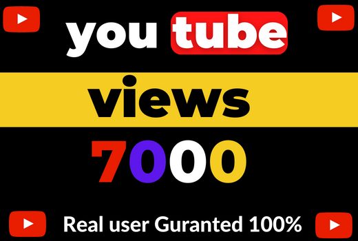 I will provide 7000 YouTube views for your video for a lifetime.