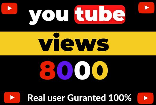 I will add 8000 YouTube views for your video 100% organic