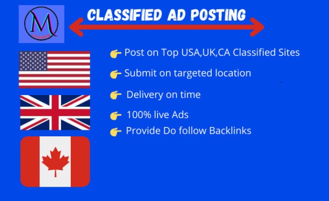 I will post 40 classified ads on top classified ad posting sites