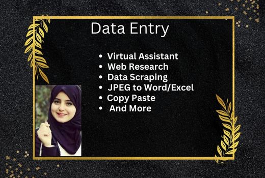 I will data entry typing work and admin work