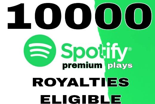 10,000 spotify premium plays from HQ and A+ Countries, USA,UK,CA etc.
