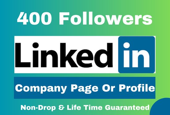 400 Linkedin follower Company page or Profile Permanent