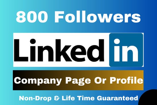 800 Linkedin follower Company page or Profile Permanent