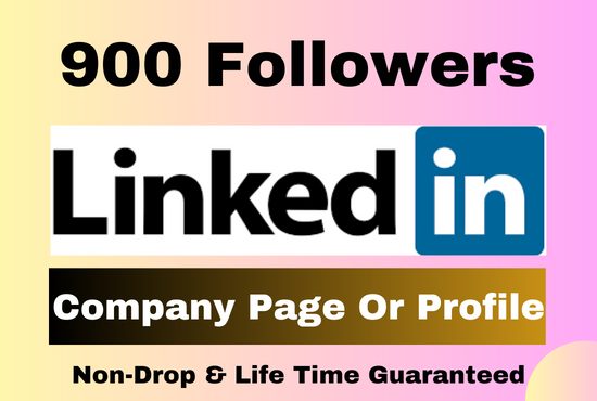 900 Linkedin follower Company page or Profile Permanent