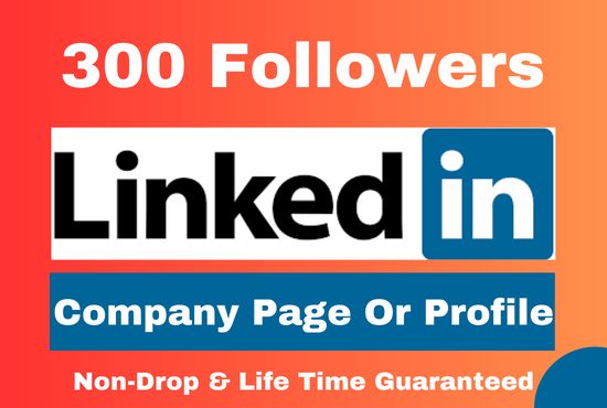 300 Linkedin follower Company page or Profile Permanent
