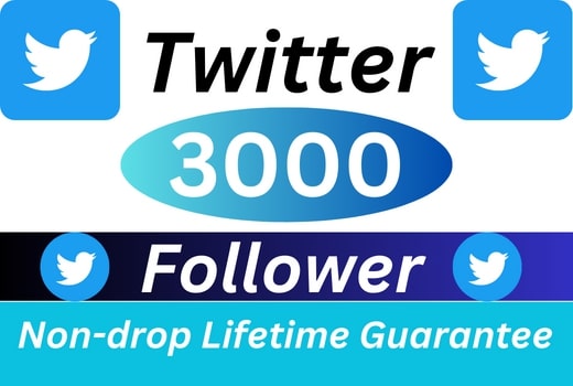 Super offer 3000+ Twitter Followers [ Non-drop Lifetime ]