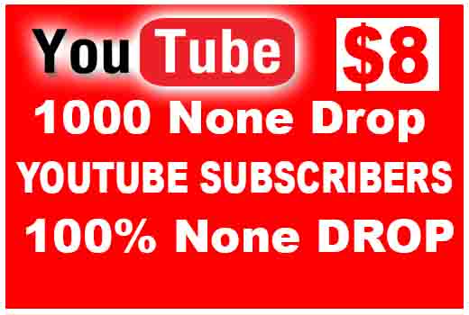 1000 Youtube subscribers service, Good service None drop