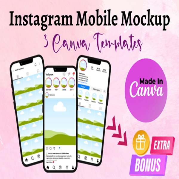 Instagram Mockup Canva Template | Bonus!