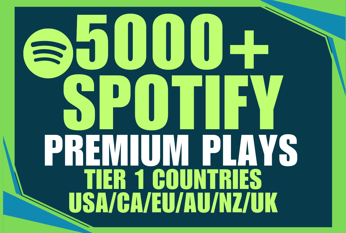 Get 500+ Spotify Premium plays from Tier 1 countries USA/CA/EU/AU/NZ/UK