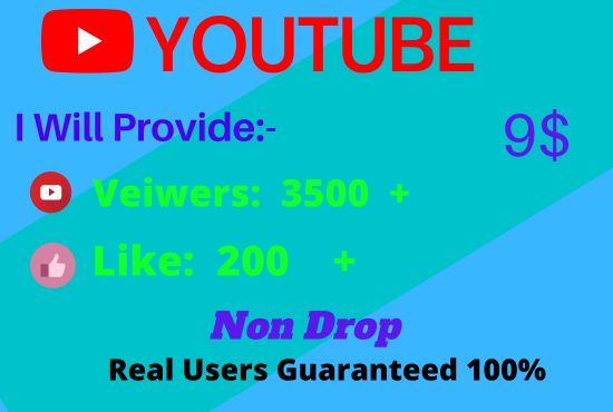I can give you Veiwers 3500 + And 200 + Likes