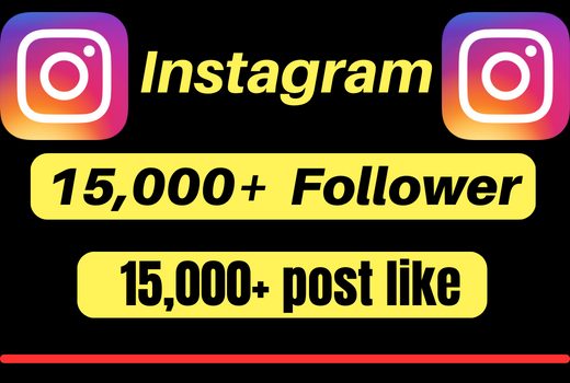 You will get 15000+ Instagram follower + 15000+ post likes lifetime guarantee