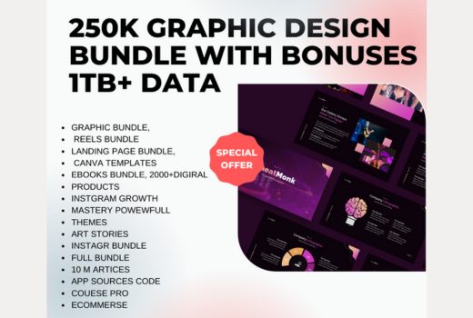 I Will give 250k+ Graphic design bundle with bounces