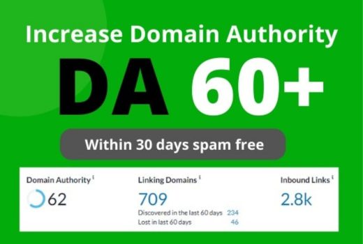 Increase Moz domain authority DA 60+ with authority backlinks