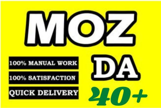 I will increase moz da domain authority 40+ with manually backlink