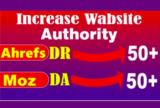 Increase domain authority moz DA 50+ and domain rating ahrefs 50+
