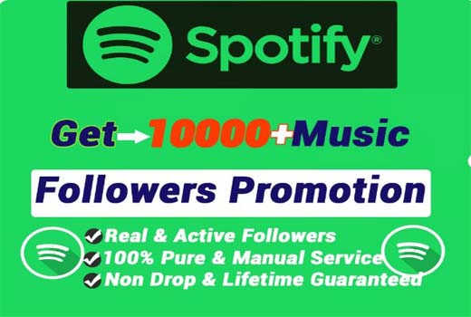 You will get 10000 Organic Spotify playlist followers’ Promotions for Spotify music.