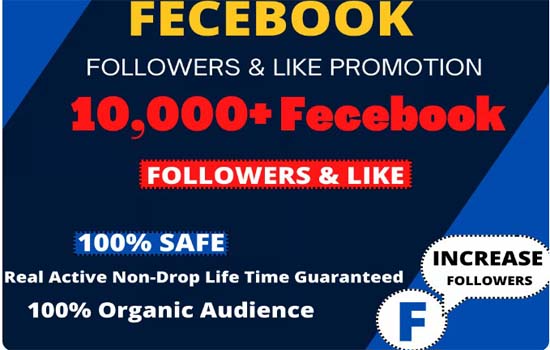 You will get 10000+ organic Facebook page likes /followers Permanent Life Time