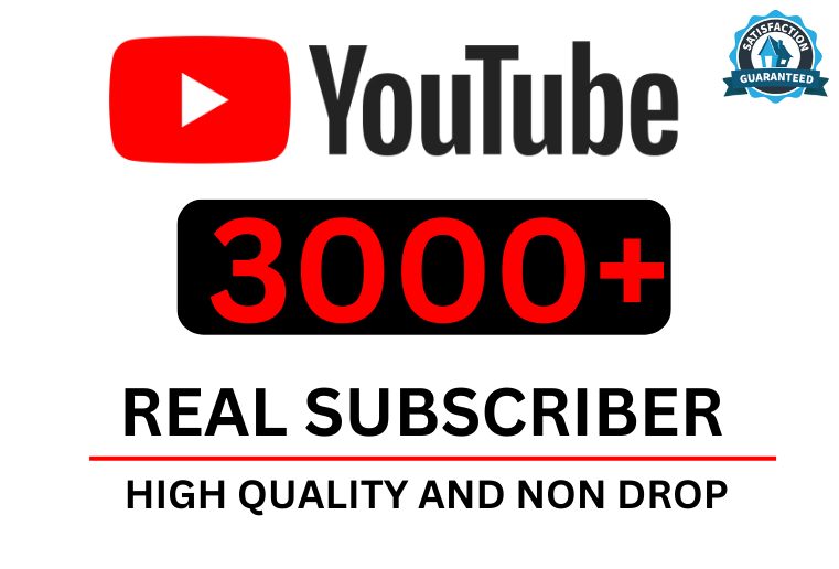 Get 3000+ You tube Real subscribers,100% Non-drop, and a Lifetime permanent and organic.