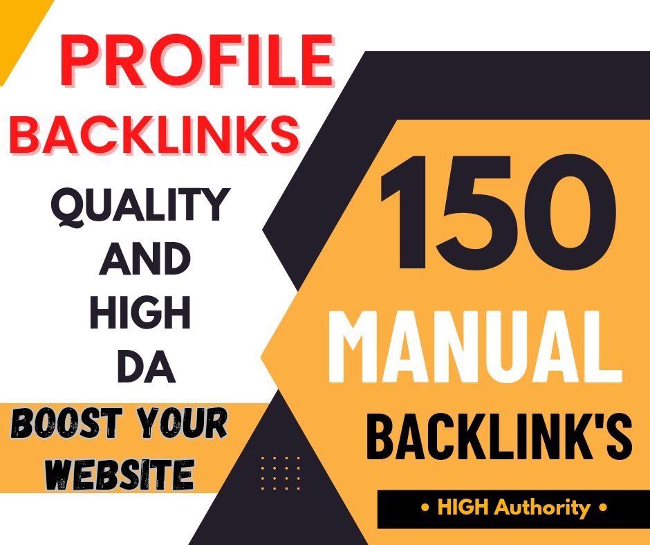 I will provide 150 profile high da seo manual backlinks.