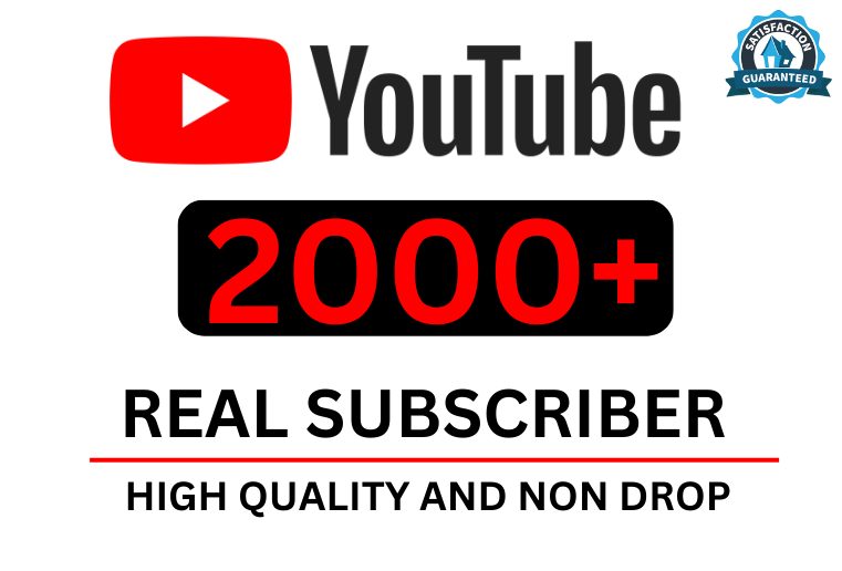 Get 2000+ You tube Real subscribers,100% Non-drop, and a Lifetime permanent and organic.