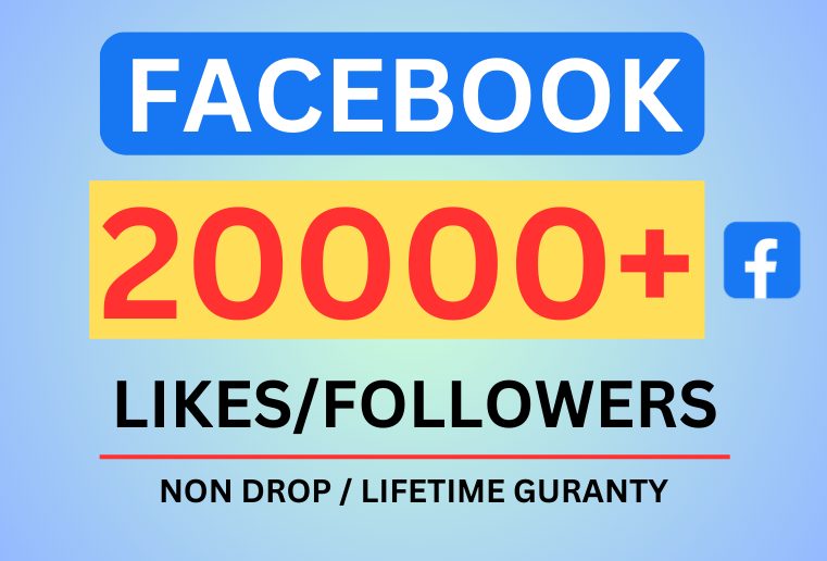 Get 10000+ Facebook Page Likes / Followers, Non-drop , Organic and Permanent
