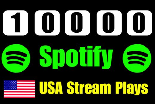 Get 10,000 to 11,000 Spotify USA Plays from TIER 1 countries, Real and active users and Royalties Eligible permanent guaranteed