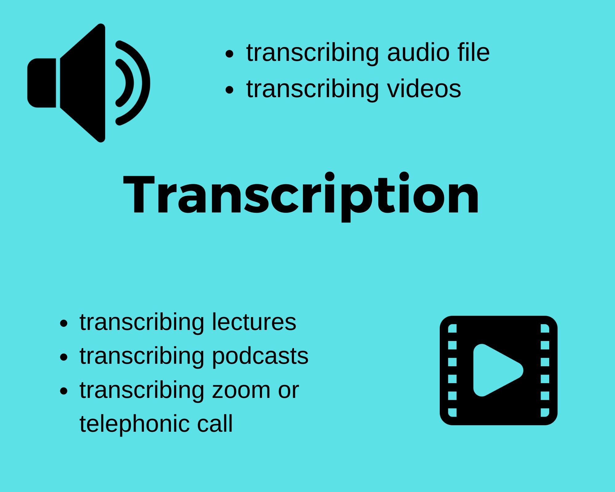 I will transcribe audio and video files