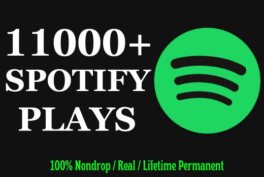 Get 11000+ Spotify Track Plays, Organic, and Lifetime Permanent