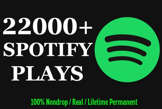 Get 22000+ Spotify Track Plays, Organic, and Lifetime Permanent