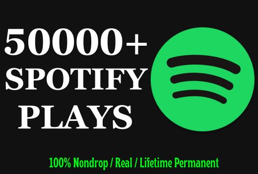 Get 50000+ Spotify Track Plays, Organic, and Lifetime Permanent