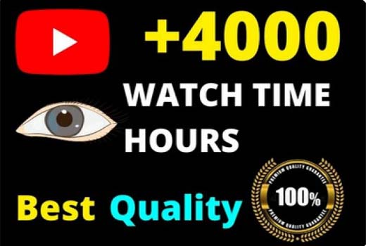 You will get 4000 watch time for YouTube monetization YouTube channel promotion